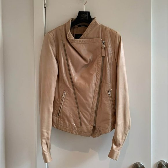 Mackage beige fitted leather jacket - Picture 2 of 6